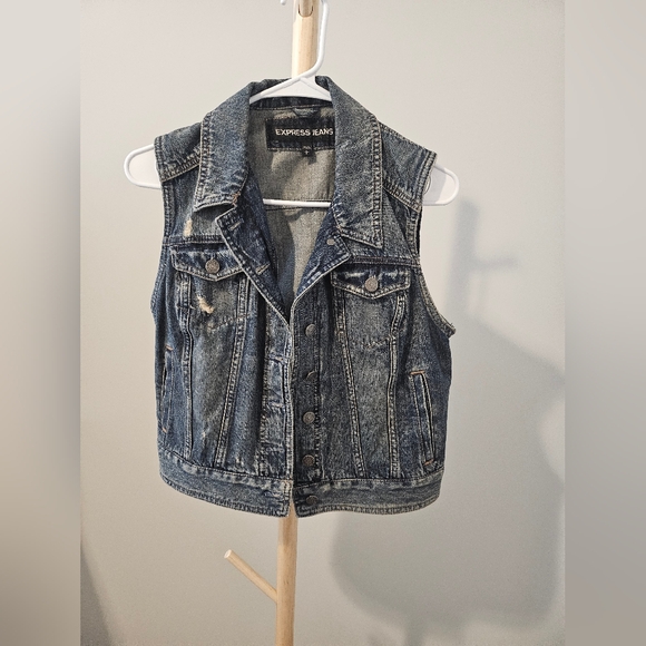Express Jackets & Blazers - Express Jeans Denim Vest, Size L